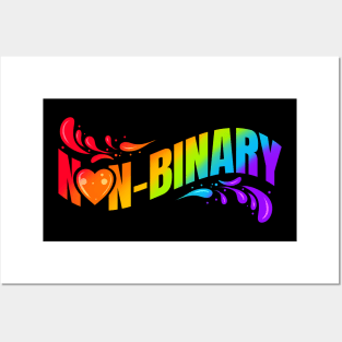 Colorful Non-Binary Logo LGBTQ Pride Month Posters and Art